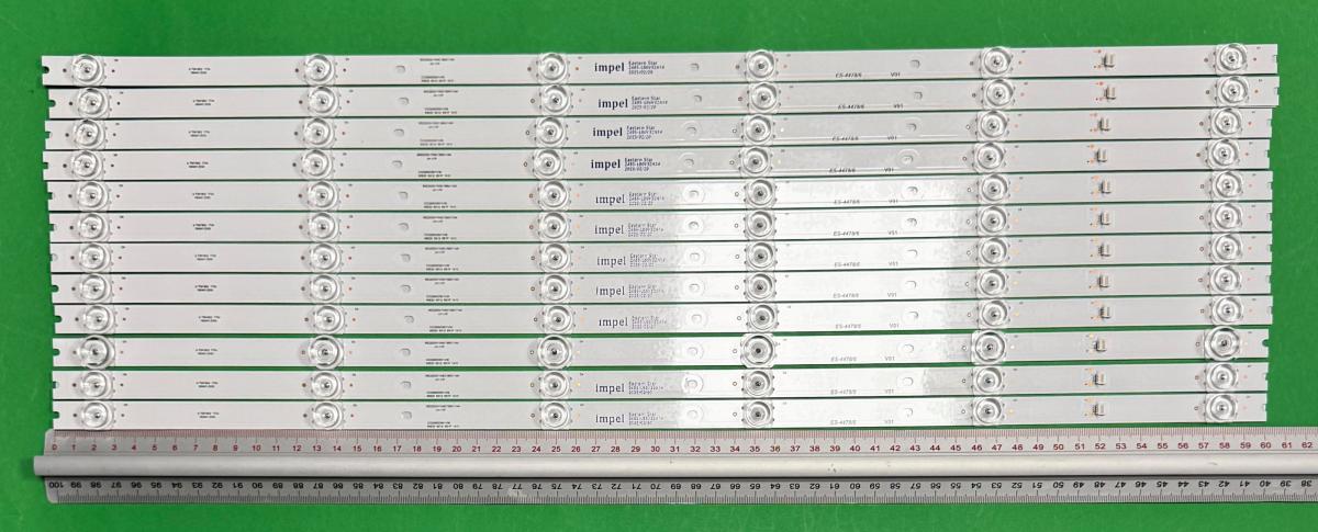 Led backlight strip for tv  CELLO 65" set 12pcs X ZN-65JA06A-12 200720 V3.3 C4Z433G NPC-D18-65-ZX-DT6-A0 C13000S5G201010SA3AL ,  6LED , 601MM , 3V ,