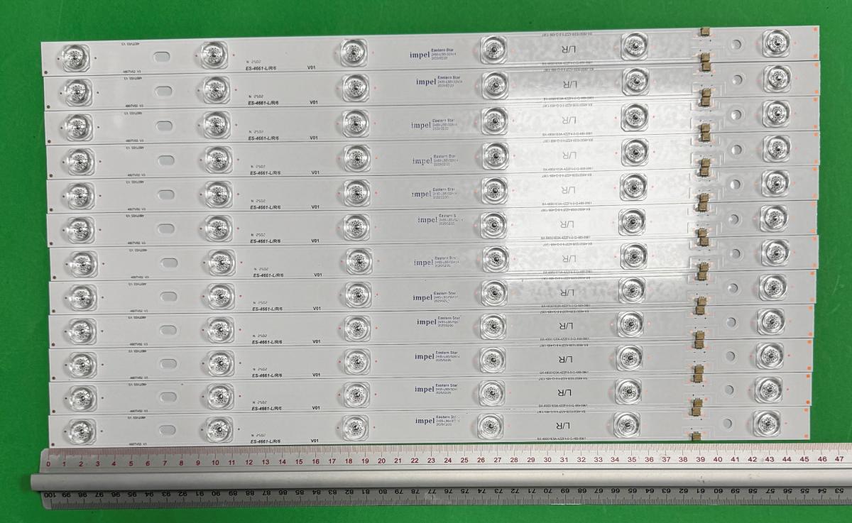 Led backlight strip for tv PANASONIC  48" set 12pcs ,  6pcs X R: 480TV03 V3 RIGHT BX-48S01E09-2AAJ3-0-Q-4BP-1741 BX-48S01E09-4ZZF4-0-Q-489 & 6pcs X L: 480TV02 V3 LEFT BX-48S01E09-2AAJ3-0-Q-4BP-1359 BX-48S01E0A-4ZZF4-0-Q-489 ,