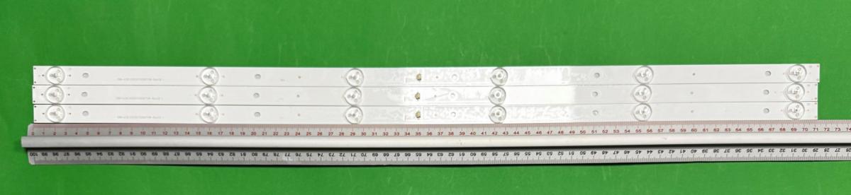 Led backlight strip for tv  KERNAU / SANYO 39" set 3pcs x CRH-K38.53030T030675W-REV1.6   6501L714000020   12-385C3X6-714X14-170724  23013901800010   8149010039005   YF-J02M003JG2D-0001 A , 6LED , 713MM , 3V ,