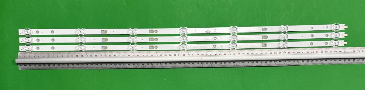 Led backlight strip for tv  KRUGER&MATZ / HAIER 39" / 40" set 3pcs , 2pcs x LED39D07A-ZC26AG-01 & 1pcs X LED39D07B-ZC26AG-01 , 7LED , 705MM , 3V ,