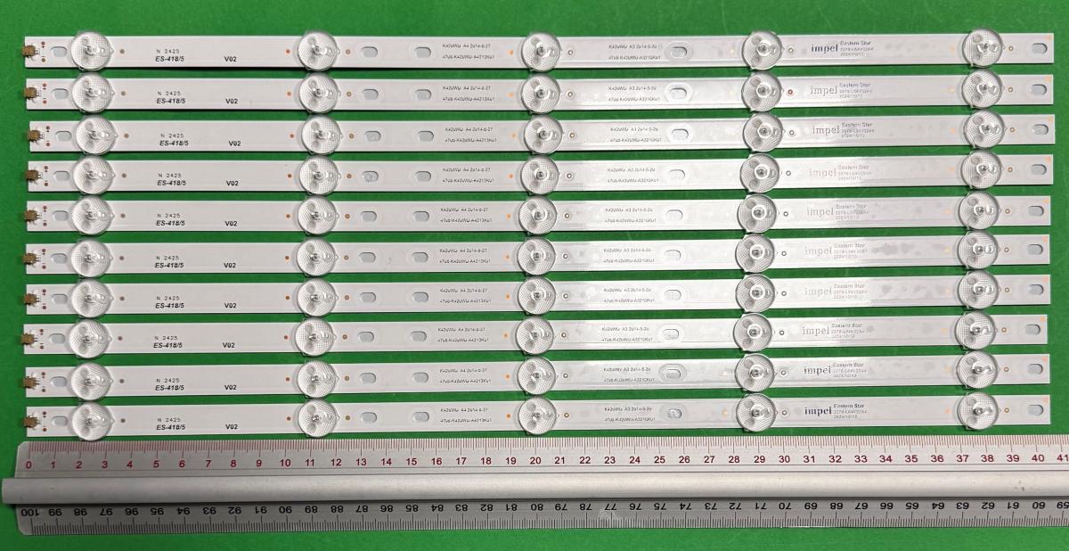 Led backlight strip for tv  PHILIPS 42" set 10pcs x K420WD A4 4708-K420WD-A4213K01 K420WD A3 4708-K420-A3216K01 K420WD147 , 5LED , 407MM , 3V ,