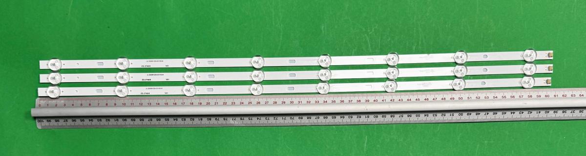 Led backlight strip for tv MANTA 32" set 3 pcs X SQY32LB_3X8_MCPCB_V2 , 8LED , 606MM , 3V ,