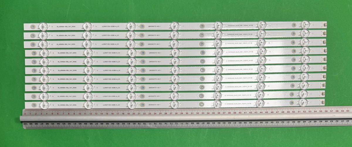 Led backlight strip for tv  HISENSE 55" set 10pcs x JL.D55071330-003BS-M_V01 , 7LED , 558MM , 3V ,