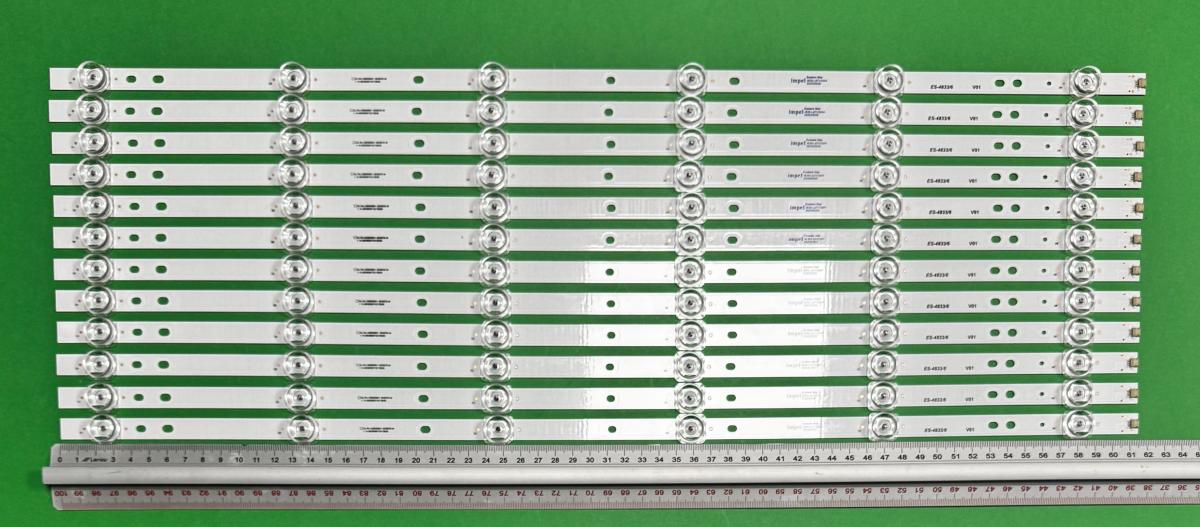 Led backlight strip for tv  RCA 65" set 12pcs x SJ.WJ.D6500601-3030DS-M SJ.WJ.D6500601-3030AS-M 1.14.MD650074 210630 TV23110022 , 6LED , 615MM , 3V ,