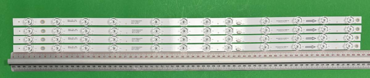 Led backlight strip for tv TCL 65" set 4pcs X 65HR330M12A2 V3 65S12 12*4-B02 TCL65LB22_3030F2.4D_V0.1_20211230 , 12LED , 665MM , 6V , white light ,