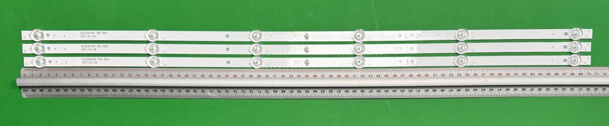 Led backlight strip for tv  POLAROID 39" set 3pcs x DLED38.5HD 3X6 0001 , 6LED , 694MM , 3V ,