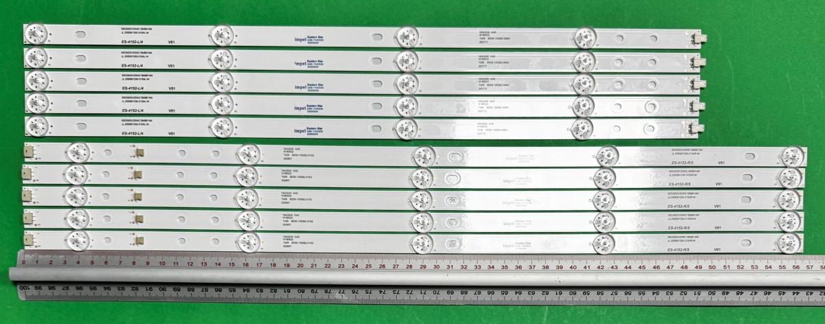 Led backlight strip for tv  HISENSE 55" set 10pcs , 5pcs X JL.D55091330-315AL-M   50D3503V2W4C1B48614M    19AG530 GAE N180522 T409  BD00-155082-009G 002772  H2513-L & 5pcs X R:JL.D55091330-315AR-M   50D3503V2W5C1B56614M    19AG530 GAE N180522 T409 BD00-155082-010G 00857  H2513-R ,