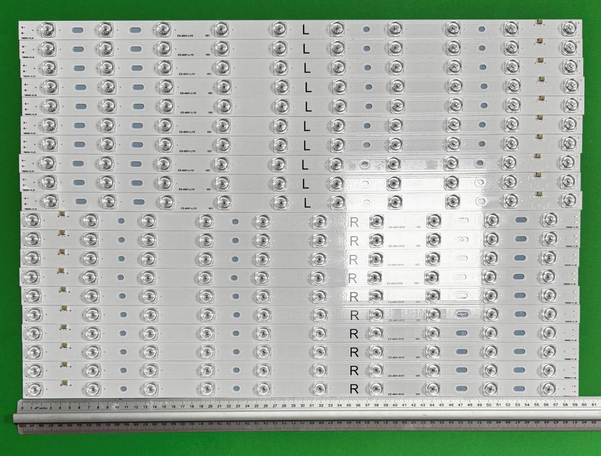 Led backlight strip for tv  PANASONIC 60" set 20pcs , 10pcs X TB6009J V0_00 CX-60S02E0C-3B523-0-B-571-3082-U & 10pcs X TB6009J V1_00 CX-60S02E09-3B523-0-B-571-4505-U , 10LED , 595MM , 3V ,