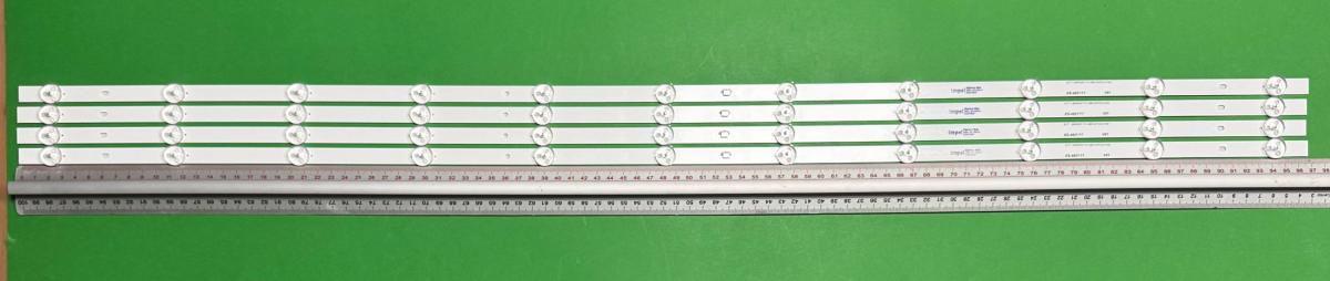 Led backlight strip for tv PHILIPS  50" set 4pcs X LBM500M1101-ABK-3(HF)(O) , replacement : 210BZ11D0B33LBL05E  210BZ11D0B33LBL03E , 11LED , 970MM , 3V ,