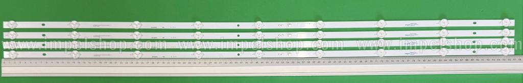 Led backlight strip for tv SAMSUNG 50" SET 4PCS X 07-50SS61-OD35-4X9-970X12-210621-1.1 261501013920 , 9LED , 970MM , 3V ,