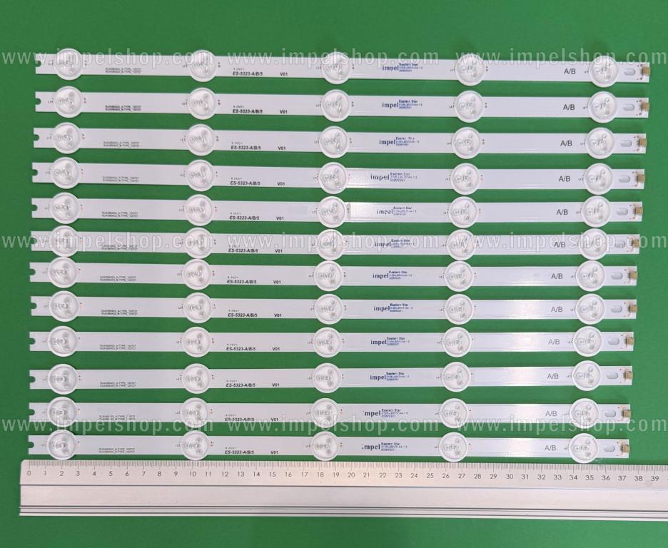 Led backlight strip for tv  PANASONIC 39" set 12pcs , 6pcs X SVA390A03_A-TYPE_120727 & 6pcs X  SVA390A03_B-TYPE_120727 , 5LED , 373MM , 3V ,