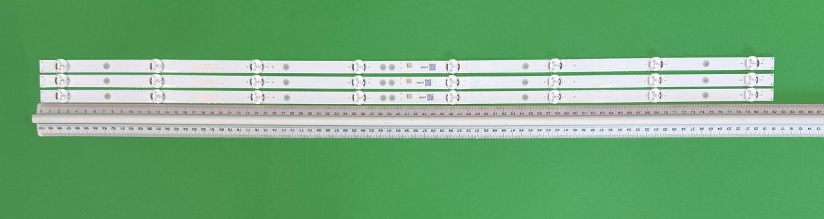 Led backlight strip for tv ADLER / ELEMENT/HISENSE/BLAUPUNKT 43" set 3pcs X K433030T030864J-REV1.1W  ZX43ZC332M08A1 V0 , 820MM , 8LED , 3V ,