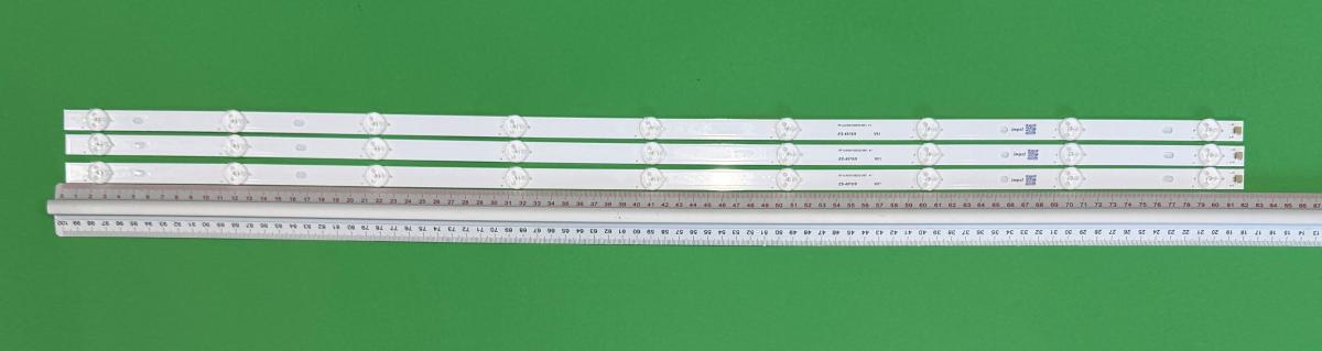 Led backlight strip for tv SHARP 43" set 3pcs X RF-AJ430010SE30-0901 A1 , 9LED , 818MM , 3V ,