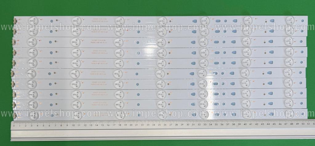 Led backlight strip for tv JVC 50" set 10pcs X LED50D7-ZC14-01(B) 30305000204 , 7LED , 510MM , 3V ,