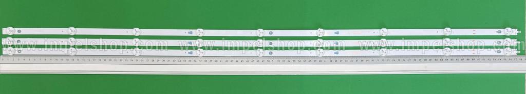 Led backlight strip for tv  SHARP 50" set 3pcs X LED50D09A-ZC62AG-02 2020-05-27 9S1P , 9LED , 974MM , 3V ,