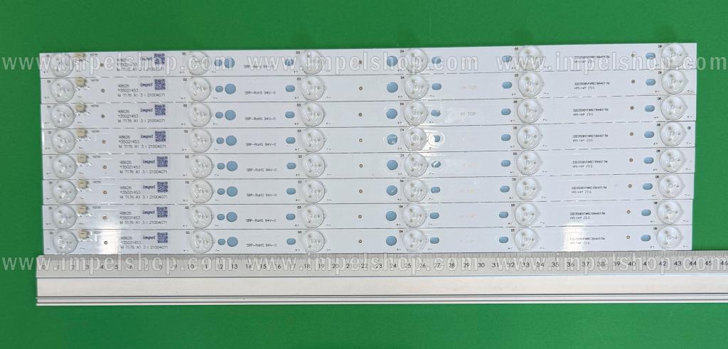 Led backlight strip for tv SKYWORTH / SENCOR 43" set 8pcs X  35021453 48E330U 48626*35021 453 M T176 A1 3 1 21004071 6AS6CX44217 , 6LED , 440MM , 6V ,