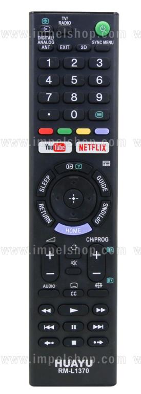 SONY SMART TV Remote Control RM-L1370 - HUAYU replacement , Youtube Netflix ,
