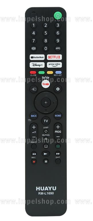 SONY SMART TV Remote Control RM-L1690 - HUAYU replacement , Youtube Netflix Prime Video Disney+ ,