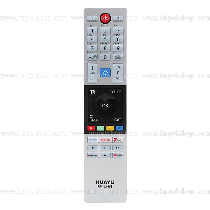 TOSHIBA SMART TV Remote Control RM-L1658 - HUAYU replacement , Netflix Prime Video Youtube ,