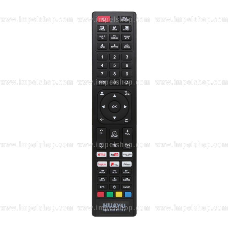 JVC SMART TV Remote Control RM-L1552 PLUS 2 - HUAYU replacement , Netflix Youtube Prime Video Disney+ Google Pay,