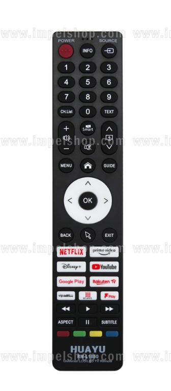 LED TV universal SMART TV Remote Control  RM-L1850 - HUAYU replacement , 6931956810730 , Netflix Prime Video Disney+ Youtube Google Play Rakuten ,