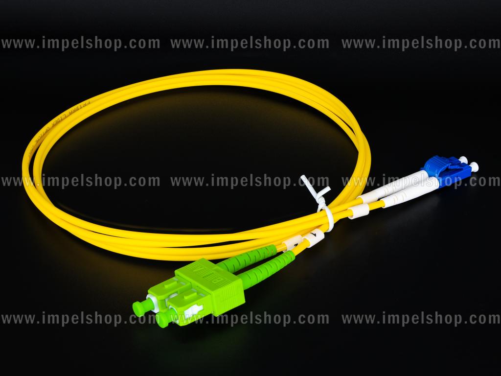 Patchcord SM G652D, Duplex, 3.0mm, SC/APC - LC/UPC, 1m