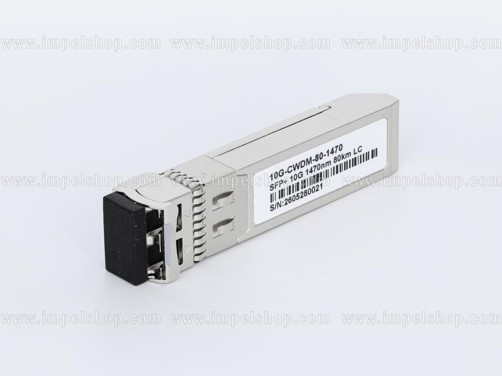 Transceiver 10G, SFP+, CWDM, SMF, 2xLC, 80km (23dB), Tx1470nm / Rx1270nm ~ 1610nm, DDM , CISCO compatible