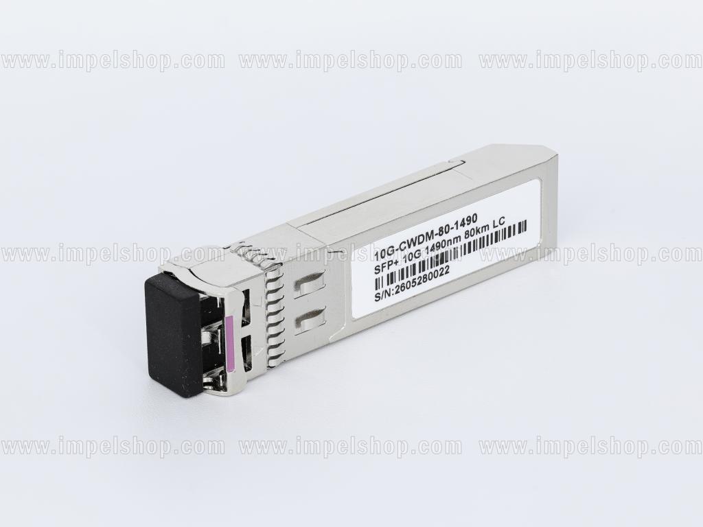 Transceiver 10G, SFP+, CWDM, SMF, 2xLC, 80km (23dB), Tx1490nm / Rx1270nm ~ 1610nm, DDM , CISCO compatible