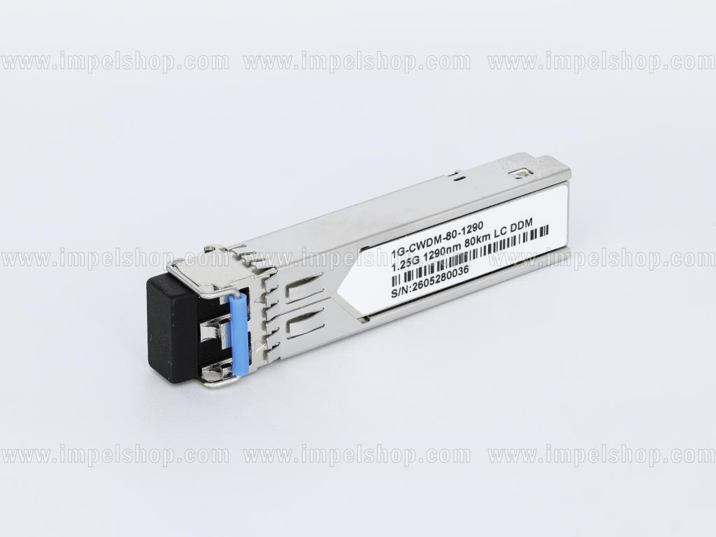 Transceiver 1.25G, SFP, CWDM, SMF, 2xLC, 80km (23dB), Tx1290nm / Rx1270nm ~1610nm, DDM , CISCO compatible