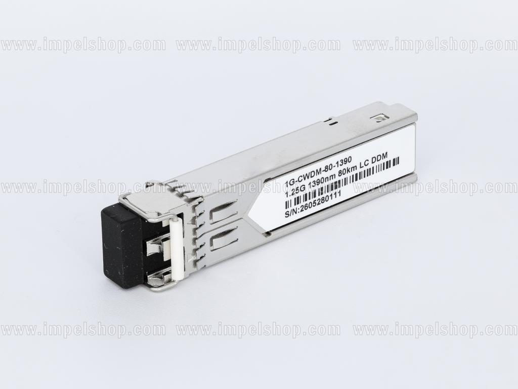 Transceiver 1.25G, SFP, CWDM, SMF, 2xLC, 80km (23dB), Tx1390nm / Rx1270nm ~1610nm, DDM , CISCO compatible