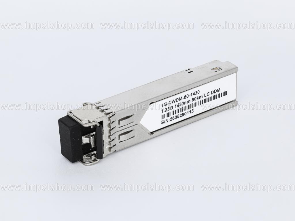 Transceiver 1.25G, SFP, CWDM, SMF, 2xLC, 80km (23dB), Tx1430nm / Rx1270nm ~1610nm, DDM , CISCO compatible