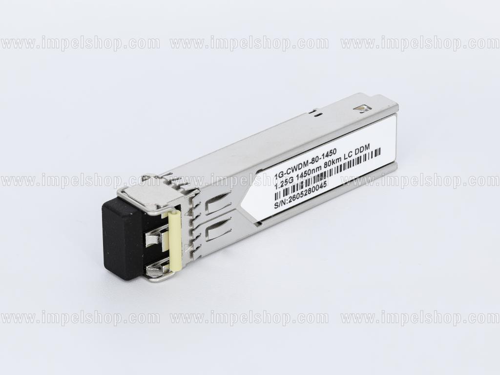 Transceiver 1.25G, SFP, CWDM, SMF, 2xLC, 80km (23dB), Tx1450nm / Rx1270nm ~1610nm, DDM , CISCO compatible