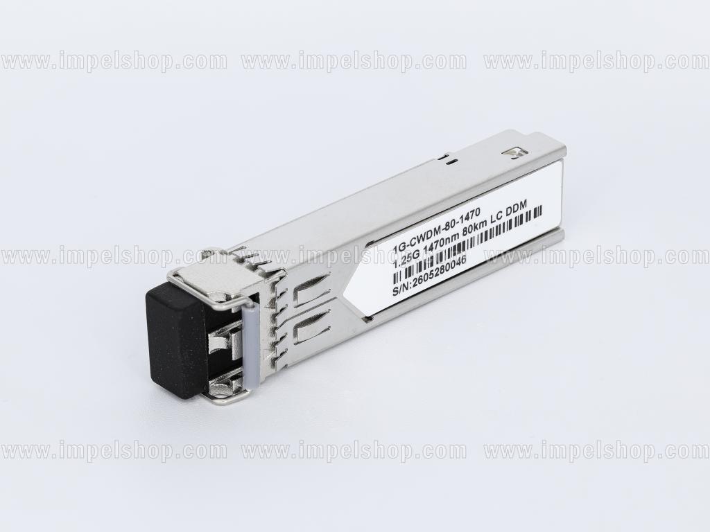 Transceiver 1.25G, SFP, CWDM, SMF, 2xLC, 80km (23dB), Tx1470nm / Rx1270nm ~1610nm, DDM , CISCO compatible