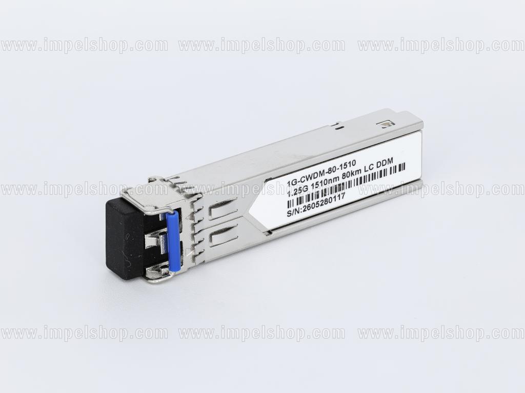 Transceiver 1.25G, SFP, CWDM, SMF, 2xLC, 80km (23dB), Tx1510nm / Rx1270nm ~1610nm, DDM , CISCO compatible