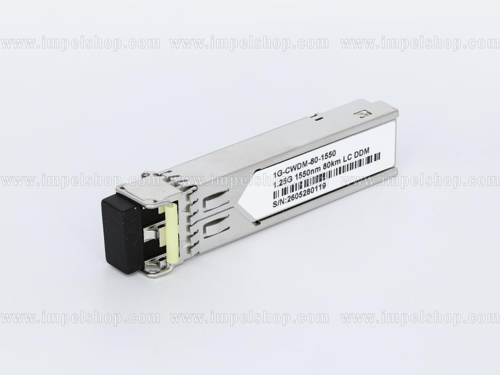 Transceiver 1.25G, SFP, CWDM, SMF, 2xLC, 80km (23dB), Tx1550nm / Rx1270nm ~1610nm, DDM , CISCO compatible