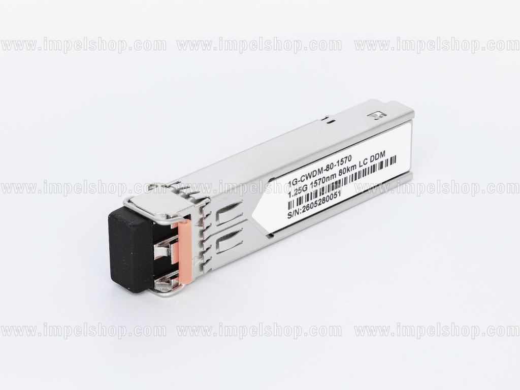 Transceiver 1.25G, SFP, CWDM, SMF, 2xLC, 80km (23dB), Tx1570nm / Rx1270nm ~1610nm, DDM , CISCO compatible