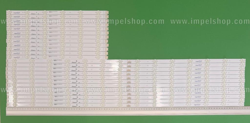 Led backlight strip for tv HISENSE 65" set 24pcs , 12pcs X HD650Z6U71-TAL1+2021012101 LB6508U V1 , 14 LED , 940mm , 6V & 12pcs x  HD650Z6U71-TAL1+2021012101 LB6508U V0 , 6 LED , 392mm , 6V , blue light ,