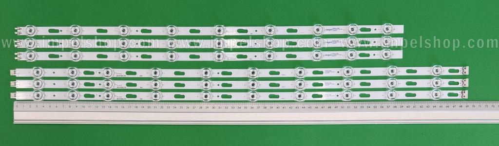 Led backlight strip for tv  SAMSUNG 65" set 6pcs , 3pcs x SVC650AX3 DU7K_SVC650AX3_R TYPE , 9led , 588mm , 3v & 3pcs x SVC650AX3 DU7K_SVC650AX3_R TYPE , 10led , 700mm , 3v , BN96-58289A BN96-58291A ,