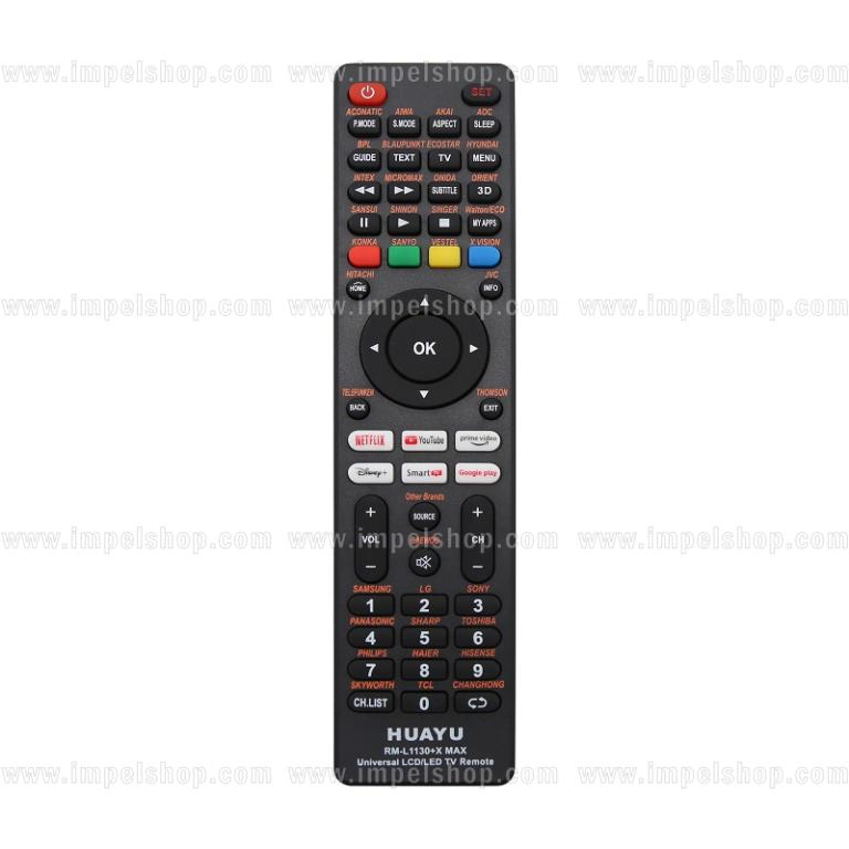 LED TV universal SMART TV Remote Control SMART TV RM-L1130+X MAX (Ver2.0) - HUAYU Replacement Remote Control, Netflix, Prime Video, Disney+, YouTube, Google Play, Smart TV ,