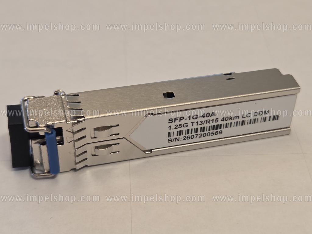 Transceiver 1.25G, SFP, BiDi, WDM, SMF, 1xSC, 40km, Tx1310nm / Rx1550nm, CISCO compatible