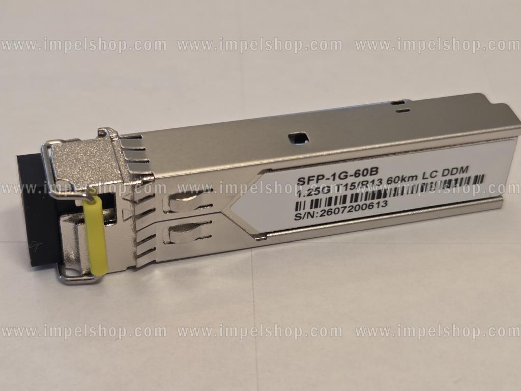 Transceiver 1.25G, SFP, BiDi, WDM, SMF, 1xLC, 60km, Tx1550nm / Rx1310nm, CISCO compatible