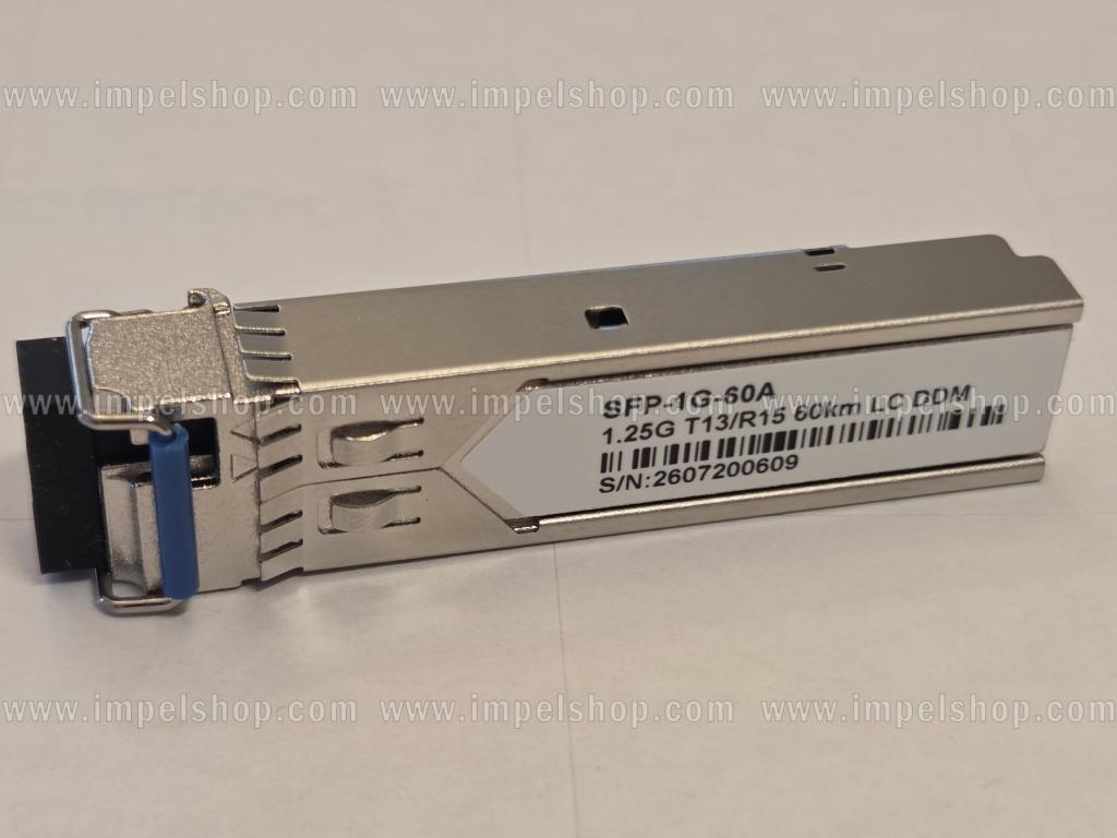 Transceiver 1.25G, SFP, BiDi, WDM, SMF, 1xLC, 60km, Tx1310nm / Rx1550nm, CISCO compatible