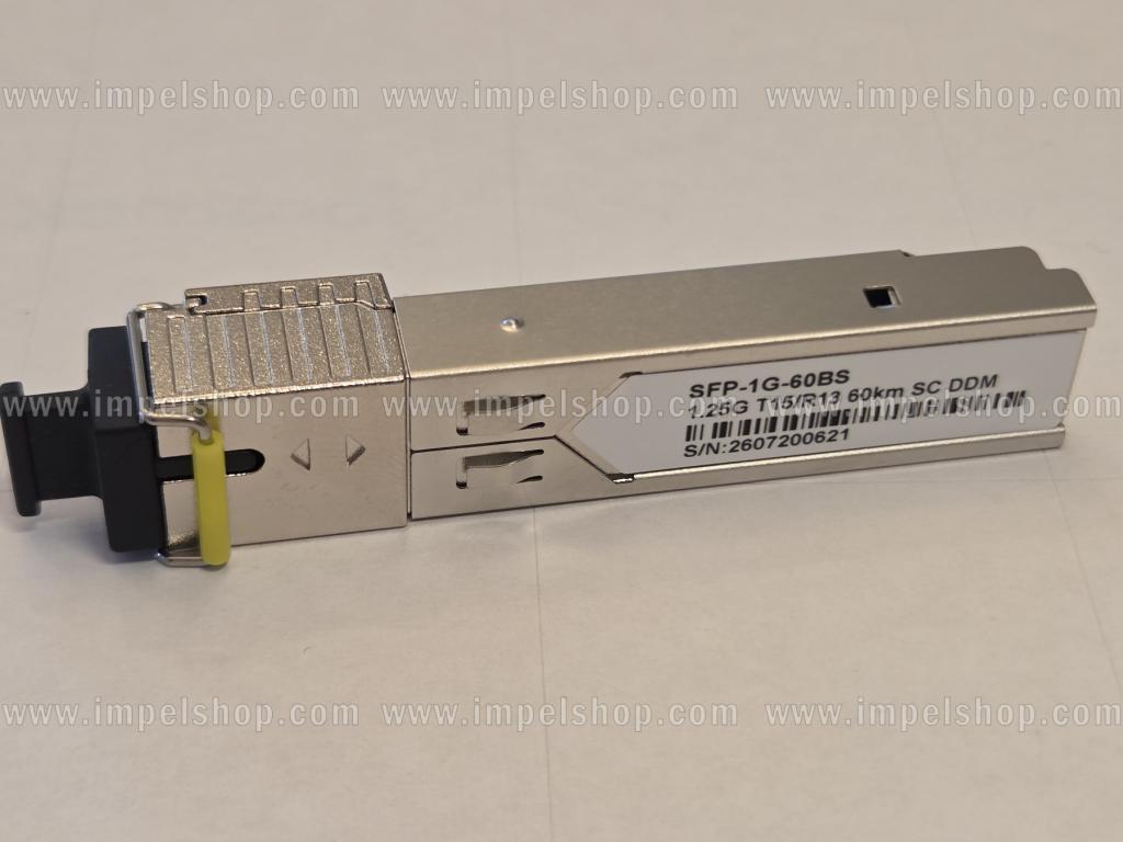 Transceiver 1.25G, SFP, BiDi, WDM, SMF, 1xSC, 60km, Tx1550nm / Rx1310nm, CISCO compatible