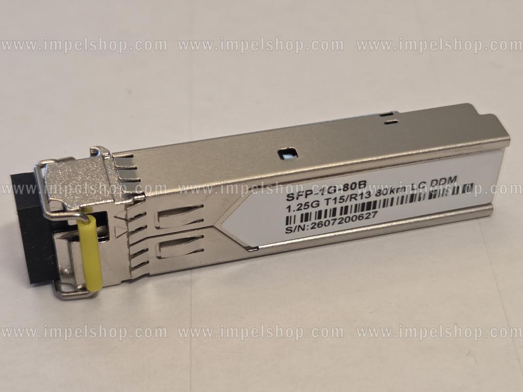 Transceiver 1.25G, SFP, BiDi, WDM, SMF, 1xLC, 80km, Tx1550nm / Rx1310nm, CISCO compatible