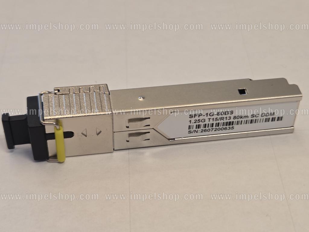Transceiver 1.25G, SFP, BiDi, WDM, SMF, 1xSC, 80km, Tx1550nm / Rx1310nm, CISCO compatible