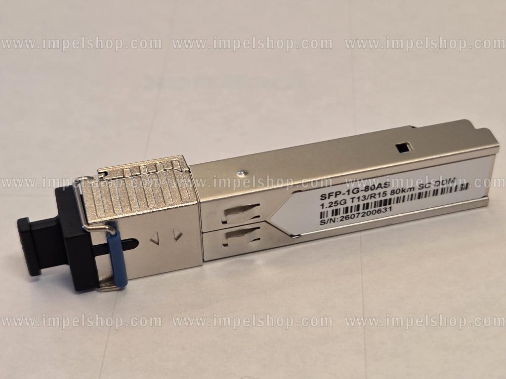 Transceiver 1.25G, SFP, BiDi, WDM, SMF, 1xSC, 80km, Tx1310nm / Rx1550nm, CISCO compatible
