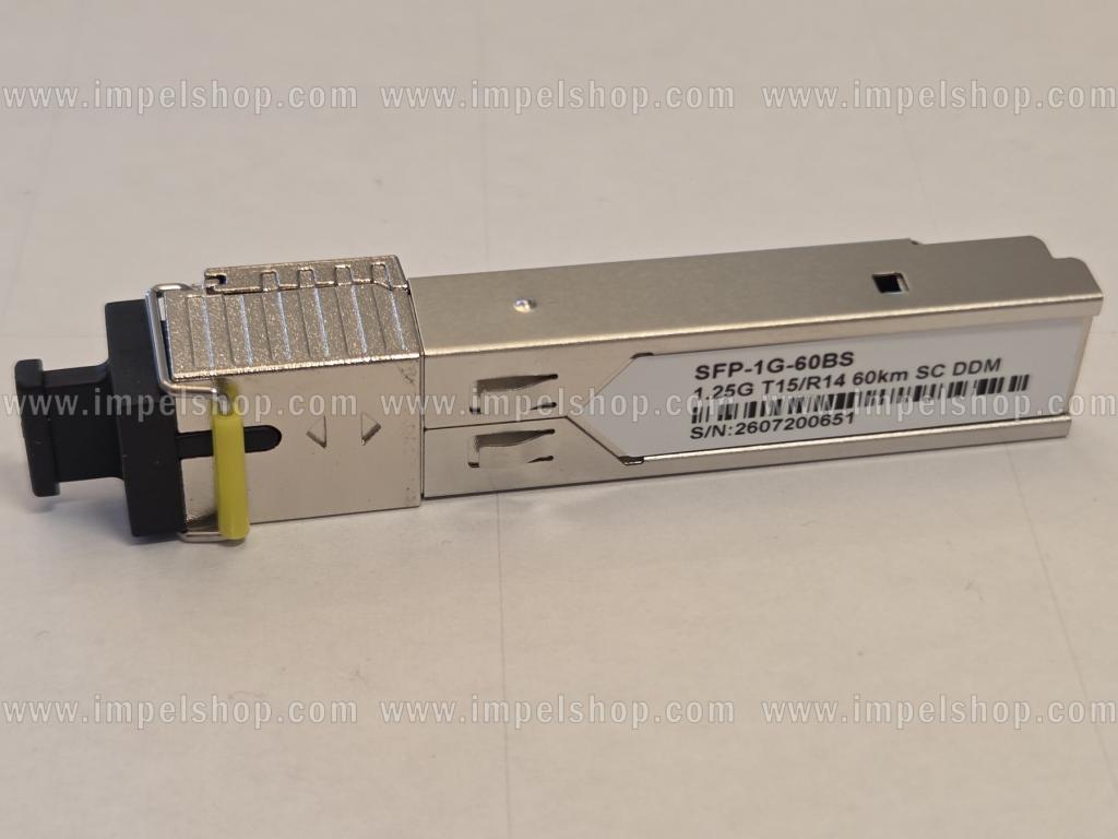 Transceiver 1.25G, SFP, BiDi, WDM, SMF, 1xSC, 60km, Tx1550nm / Rx1490nm, CISCO compatible