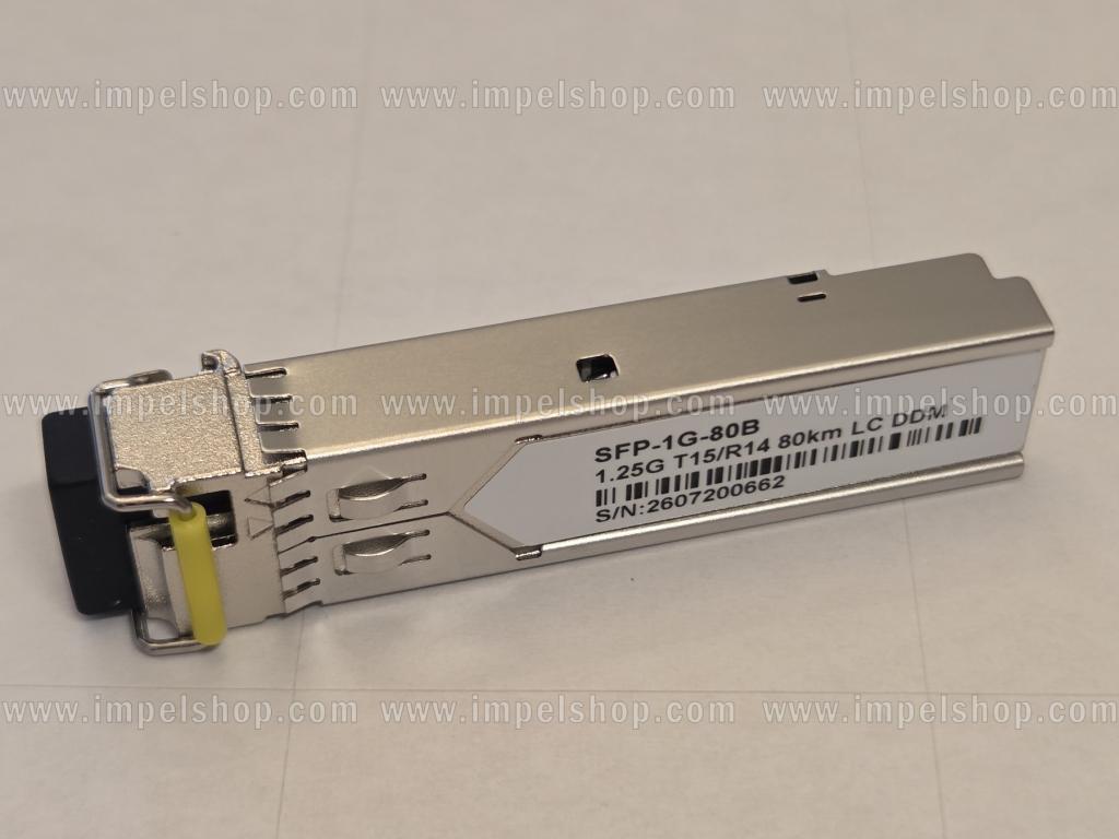 Transceiver 1.25G, SFP, BiDi, WDM, SMF, 1xLC, 80km, Tx1550nm / Rx1490nm, CISCO compatible