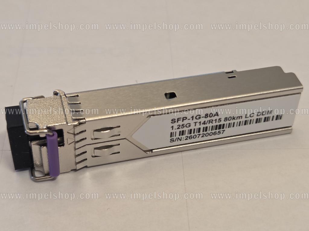 Transceiver 1.25G, SFP, BiDi, WDM, SMF, 1xLC, 80km, Tx1490nm / Rx1550nm, CISCO compatible