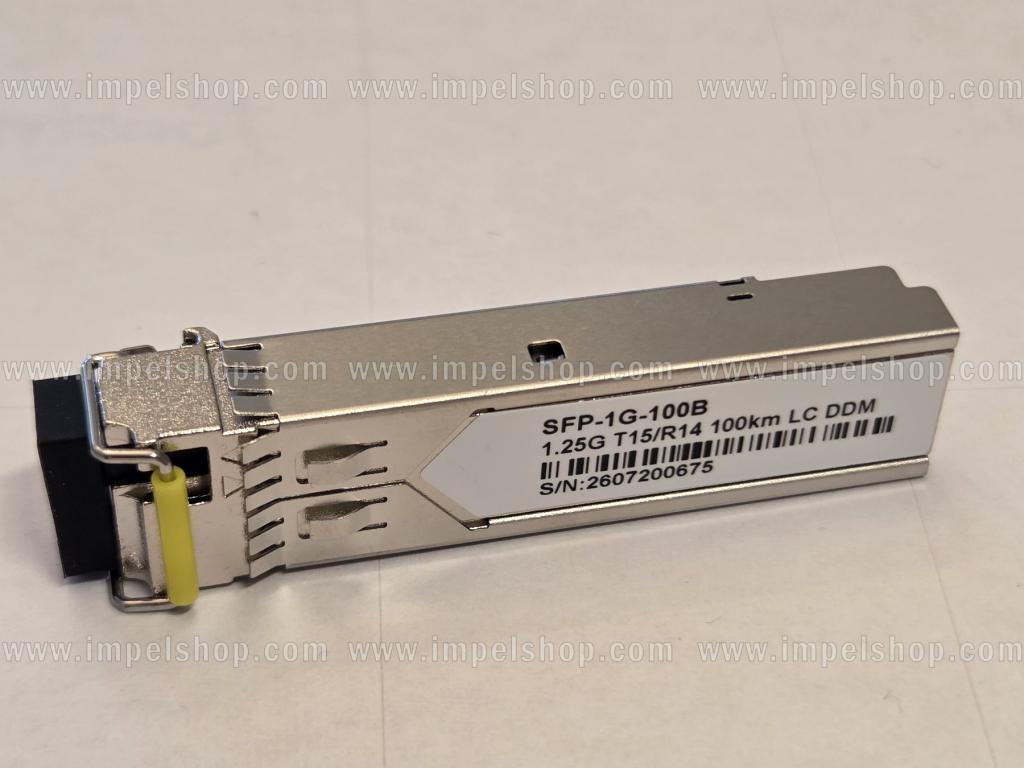 Transceiver 1.25G, SFP, BiDi, WDM, SMF, 1xLC, 100km, Tx1550nm / Rx1490nm, CISCO compatible